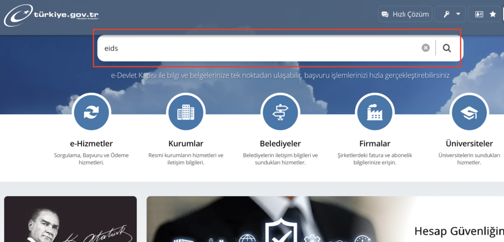 e-Devlet Giriş Ekranı