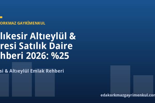 Balıkesir Altıeylül & Karesi Satılık Daire Rehberi 2026: %25 Getiri Potansiyeli - Eda Korkmaz Gayrimenkul