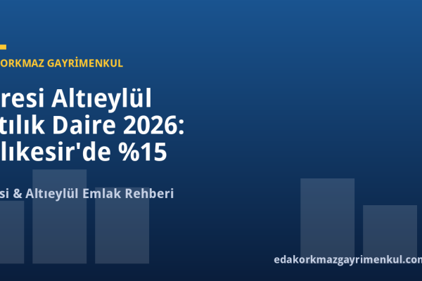 Karesi Altıeylül Satılık Daire 2026: Balıkesir'de %15 Getiri Rehberi - Eda Korkmaz Gayrimenkul